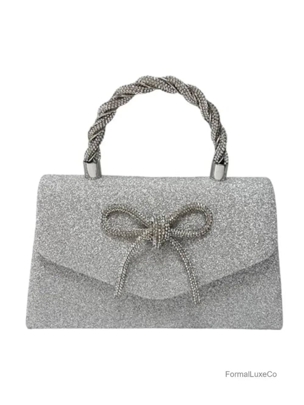 Sparkling Bow Rhinestone Clutch Evening Party Handbag Crossbody